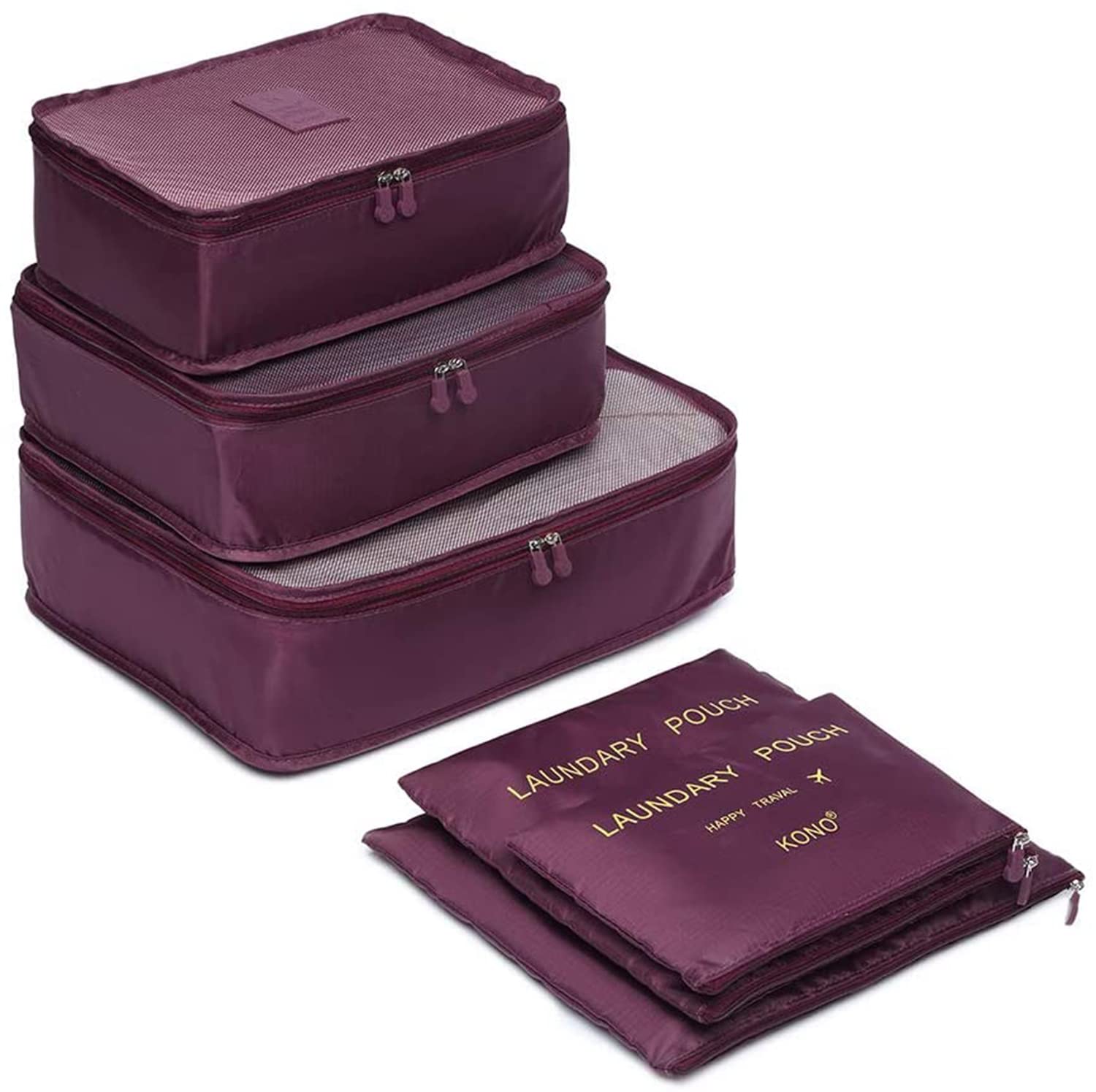 KEVIORE PackSmart™ Travel Packing Cubes Set (6 Pcs) | Lightweight Luggage Organizer Bags